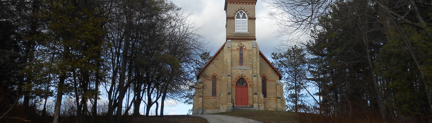 Dornoch, Ontario, historic, church, brickwork